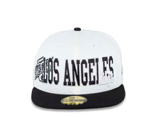 Load image into Gallery viewer, Los Angeles Kings New Era NHL 59FIFTY 5950 Fitted Cap Hat White Crown Black Visor White/Black with Text Logo Big Time