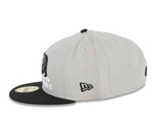 Load image into Gallery viewer, California Republic New Era 59FIFTY 5950 Fitted Cap Hat Gray Crown Black Visor Dark Gray/Black/White Bear Logo
