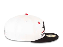 Load image into Gallery viewer, California Republic New Era 59FIFTY 5950 Fitted Cap Hat White Crown Black Visor Dark Gray/Black/Red Bear Logo