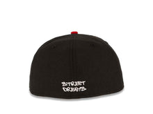 Load image into Gallery viewer, CALI CALIfornia New Era 59FIFTY 5950 Fitted Cap Hat Black Crown Red Visor White/Red CALI LIFE Block Logo
