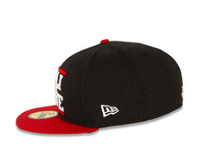 Load image into Gallery viewer, CALI CALIfornia New Era 59FIFTY 5950 Fitted Cap Hat Black Crown Red Visor White/Red CALI LIFE Block Logo