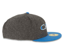 Load image into Gallery viewer, CALI CALIfornia New Era 59FIFTY 5950 Fitted Cap Hat Dark Gray Melton Crown Blue Visor Blue/White CALI Script Logo with Map
