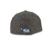 Load image into Gallery viewer, CALI CALIfornia New Era 59FIFTY 5950 Fitted Cap Hat Dark Gray Melton Crown Blue Visor Blue/White CALI Script Logo with Map