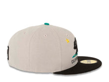 Load image into Gallery viewer, California Republic New Era 59FIFTY 5950 Fitted Cap Hat Gray Crown Teal Visor Black/Dark Gray/Teal Bear Logo