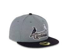 Load image into Gallery viewer, St. Luis Cardinals New Era 59FIFTY 5950 Fitted Cap Hat Dark Gray Crown Black Visor Black/White Logo