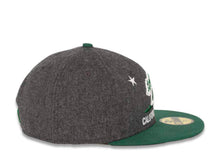 Load image into Gallery viewer, California Republic New Era 59FIFTY 5950 Fitted Cap Hat Melton Dark Gray Crown Emerald Green Visor Green/White Logo