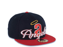 Load image into Gallery viewer, California Anaheim Angels New Era MLB 59FIFTY 5950 Fitted Cooperstown Cap Hat Navy Blue Crown Red Visor Team Color Script Punch Logo