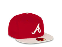 Load image into Gallery viewer, Atlanta Braves New Era MLB 59FIFTY 5950 Fitted Cap Hat Red Crown White Visor White Logo