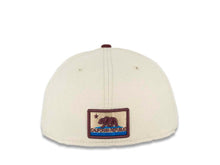 Load image into Gallery viewer, California Republic New Era 59FIFTY 5950 Fitted Cap Hat Stone White Crown Blue Visor Brown/Stone White/Blue Bear Logo