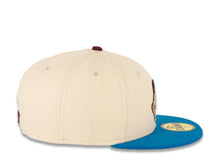 Load image into Gallery viewer, Cleveland Indians New Era MLB 59FIFTY 5950 Fitted Cap Hat White Crown Blue Visor Blue/White/Maroon Chief Wahoo Logo Maroon UV