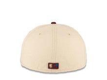 Load image into Gallery viewer, Cleveland Indians New Era MLB 59FIFTY 5950 Fitted Cap Hat White Crown Blue Visor Blue/White/Maroon Chief Wahoo Logo Maroon UV