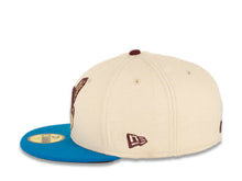 Load image into Gallery viewer, Cleveland Indians New Era MLB 59FIFTY 5950 Fitted Cap Hat White Crown Blue Visor Blue/White/Maroon Chief Wahoo Logo Maroon UV