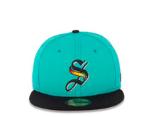 Load image into Gallery viewer, Saltillo Saraperos New Era LMB 59FIFTY 5950 Fitted Cap Hat Teal Crown Black Visor Team Color Logo