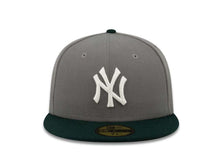 Load image into Gallery viewer, New York Yankees New Era MLB 59FIFTY 5950 Fitted Cap Hat Gray Crown Dark Green Visor White Logo