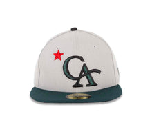 Load image into Gallery viewer, CALI CALIfornia New Era 59FIFTY 5950 Fitted Cap Hat Gray Crown Green Visor Green/Black/Red CA with Star Logo