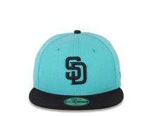 Load image into Gallery viewer, San Diego Padres New Era MLB 59FIFTY 5950 Fitted Cap Hat Blue Crown Black Visor Black Logo