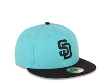 Load image into Gallery viewer, San Diego Padres New Era MLB 59FIFTY 5950 Fitted Cap Hat Blue Crown Black Visor Black Logo