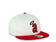 Load image into Gallery viewer, Los Angeles Anaheim Angels New Era MLB 59FIFTY 5950 Fitted Cap Hat White Crown Red Visor Red/Black Halo Logo Black UV