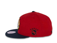 Load image into Gallery viewer, Chicago Blackhawks Mitchell & Ness NHL Fitted Cap Hat Red Crown Black Visor Big Large Team Color Logo