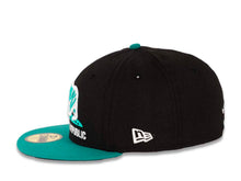 Load image into Gallery viewer, California Republic New Era 59FIFTY 5950 Fitted Cap Hat Black Crown Aqua Visor Aqua/White Logo Cali Bear