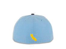 Load image into Gallery viewer, California Republic New Era 59FIFTY 5950 Fitted Cap Hat Sky Blue Crown Navy Visor Yellow/Navy/White Bear Logo