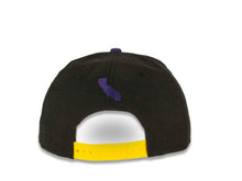 Load image into Gallery viewer, CALI CALIfornia New Era 9FIFTY 950 Snapback Cap Hat Black Crown Purple Visor White/Purple/Yellow California Flag Inside CALI Block Logo