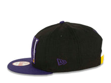 Load image into Gallery viewer, CALI CALIfornia New Era 9FIFTY 950 Snapback Cap Hat Black Crown Purple Visor White/Purple/Yellow California Flag Inside CALI Block Logo
