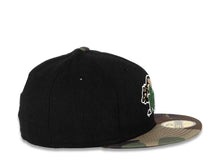 Load image into Gallery viewer, West Coast Bear New Era 59FIFTY 5950 Fitted Cap Hat Black Crown Camo Visor Beige/Black/Green/White Bear Logo