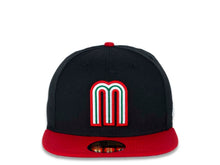 Load image into Gallery viewer, Mexico New Era WBC World Baseball Classic 59FIFTY 5950 Fitted Cap Hat Black Crown Red Visor Team Color Logo
