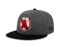Load image into Gallery viewer, California Angels New Era MLB 59FIFTY 5950 Fitted Cap Hat Melton Dark Gray Crown Black Visor Retro Logo