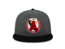 Load image into Gallery viewer, California Angels New Era MLB 59FIFTY 5950 Fitted Cap Hat Melton Dark Gray Crown Black Visor Retro Logo