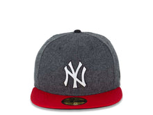 Load image into Gallery viewer, New York Yankees New Era MLB 59FIFTY 5950 Fitted Cap Hat Melton Dark Gray Crown Red Visor White/Black Logo
