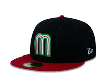 Load image into Gallery viewer, Mexico New Era WBC 59FIFTY 5950 Fitted Cap Hat Black Crown Red Visor Team Color Logo