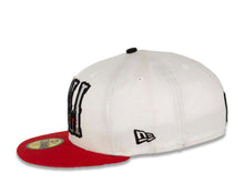 Load image into Gallery viewer, CALI CALIfornia New Era 59FIFTY 5950 Fitted Cap Hat White Crown Red Visor White/Black/Gray/Red California Flag Inside CALI Block Logo