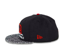 Load image into Gallery viewer, California Republic New Era 59FIFTY 5950 Fitted Cap Hat Black Crown Elephant Print Gray Visor Red/Gray/White Logo Cali Bear