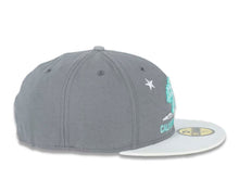 Load image into Gallery viewer, California Republic New Era 59FIFTY 5950 Fitted Cap Hat Storm Gray Crown White Visor Teal/White Logo Cali Bear