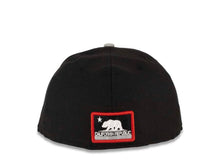 Load image into Gallery viewer, CALI CALIfornia New Era 59FIFTY 5950 Fitted Cap Hat Black Crown Gray/Black Elephant Print Visor White/Black/Gray/Red California Flag Inside CALI Block Logo