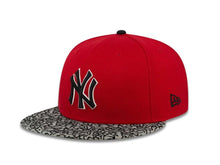 Load image into Gallery viewer, New York Yankees New Era MLB 59FIFTY 5950 Fitted Cap Hat Red Crown Gray Elephant Print Visor Black/White Logo