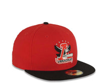 Load image into Gallery viewer, Aguilas de Mexicali New Era 59FIFTY 5950 Fitted Cap Hat Red Crown Black Visor Black/Red/White Logo Gray UV