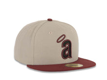 Load image into Gallery viewer, Los Angeles Anaheim Angels New Era MLB 59FIFTY 5950 Fitted Cap Hat Gray Crown Maroon Visor Black/Maroon Halo Logo
