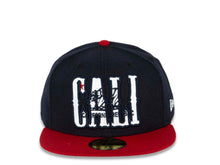 Load image into Gallery viewer, CALI CALIfornia New Era 59FIFTY 5950 Fitted Cap Hat Navy Crown Red Visor White/Navy/Red California Flag Inside CALI Block Logo