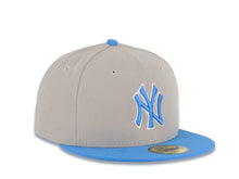 Load image into Gallery viewer, New York Yankees New Era MLB 59FIFTY 5950 Fitted Cap Hat Gray Crown Sky Blue Visor Sky Blue/White Logo