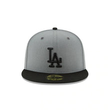 Load image into Gallery viewer, Los Angeles Dodgers New Era MLB 59FIFTY 5950 Fitted Cap Hat Dark Gray Crown Black Visor Black Logo