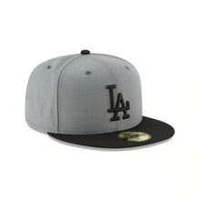 Load image into Gallery viewer, Los Angeles Dodgers New Era MLB 59FIFTY 5950 Fitted Cap Hat Dark Gray Crown Black Visor Black Logo