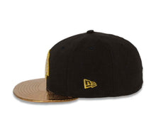 Load image into Gallery viewer, Chicago Blackhawks New Era NHL 59FIFTY 5950 Fitted Slither Cap Hat Black Crown Gold Visor Weat/Gold Logo