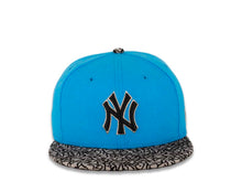 Load image into Gallery viewer, New York Yankees New Era MLB 59FIFTY 5950 Fitted Cap Hat Dark Sky Blue Crown Elephant Print Gray Visor Black/Gray Logo