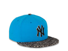 Load image into Gallery viewer, New York Yankees New Era MLB 59FIFTY 5950 Fitted Cap Hat Dark Sky Blue Crown Elephant Print Gray Visor Black/Gray Logo