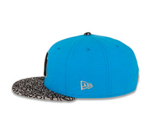 Load image into Gallery viewer, New York Yankees New Era MLB 59FIFTY 5950 Fitted Cap Hat Dark Sky Blue Crown Elephant Print Gray Visor Black/Gray Logo