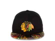 Load image into Gallery viewer, Chicago Blackhawks New Era NHL 59FIFTY 5950 Fitted Cap Hat Black Crown Snake Skin Visor Team Color Logo