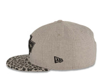 Load image into Gallery viewer, (Leopardvize) Los Angeles Kings New Era NHL 59FIFTY 5950 Fitted Cap Hat Heather Gray Crown Black/Gray Leopard Visor Team Color Logo